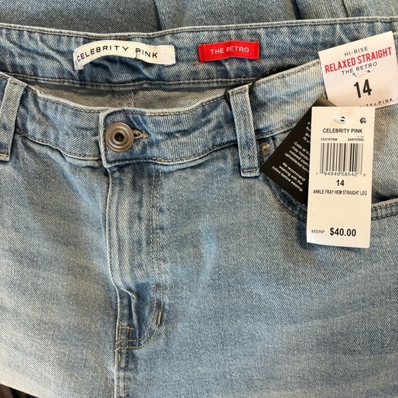 CELEBRITY PINK Plus Size High-Rise Straight-Leg Distressed Ankle Jeans NWT - Picture 5 of 9